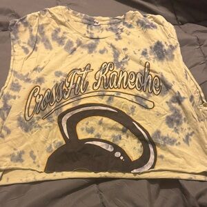 Next Level Apparel Yellow and Blue Tie-Dye Shirt